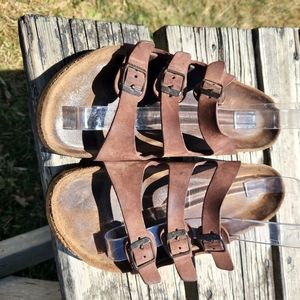 BIRKENSTOCK unisex Florida Sandals  with three buckles size 41 Euro unisex.